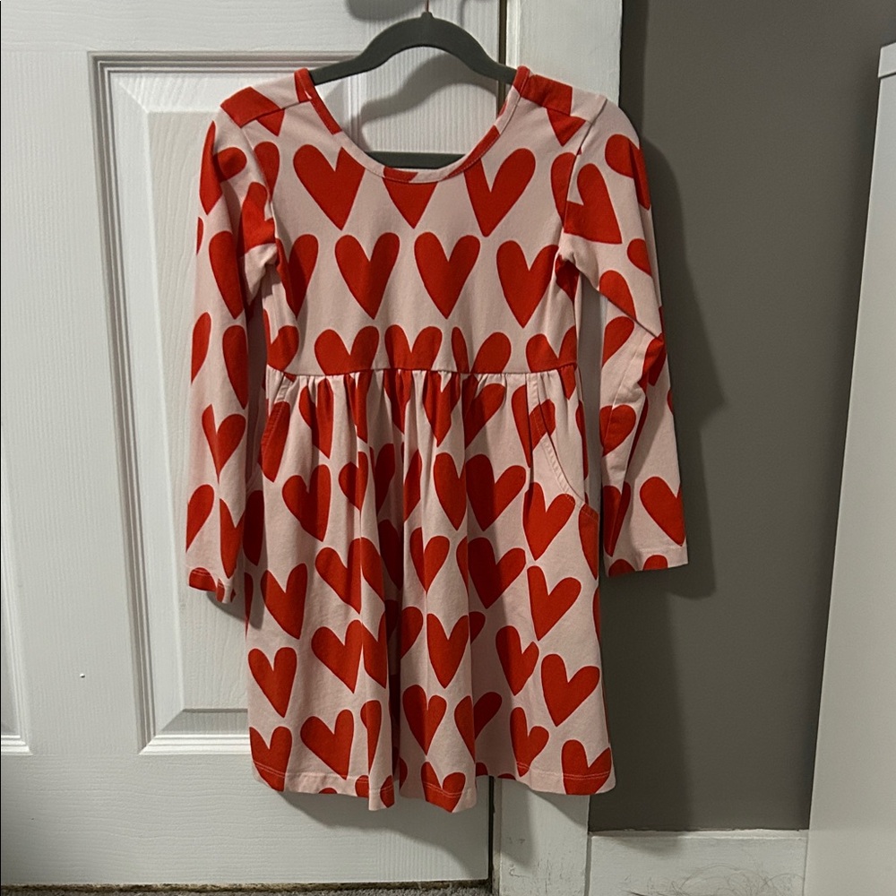 Hanna Andersson Pink and Red Heart Dress